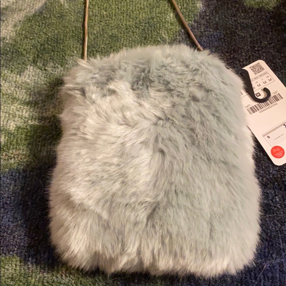 Zara small furry purse
